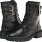 Vince Camuto - Women's Croc Lace Up Fawdry Block Heel Leather Combat Boot