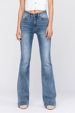 Judy Blue - Mid Rise Trouser Flare Jeans