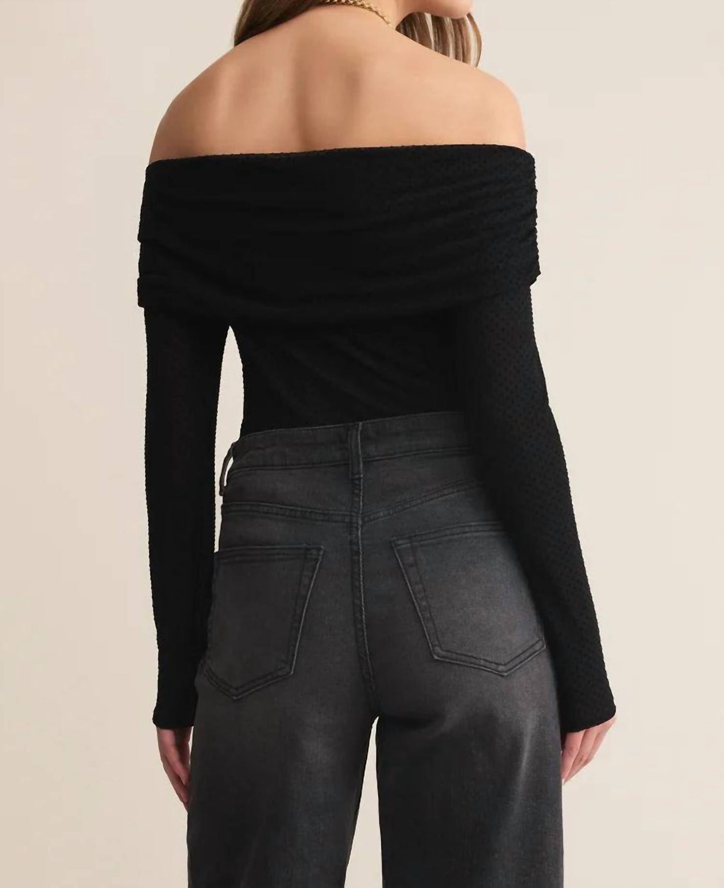 Z Supply - Twyla Off Shoulder Mesh Polka Dot Top