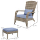 Wicker Adirondack Chair with Ottoman