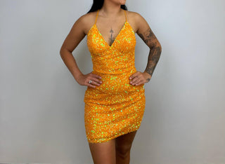 Aleta - Open Back V-neck Dress