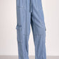 Elan - Denim Cargo Drawstring Pant