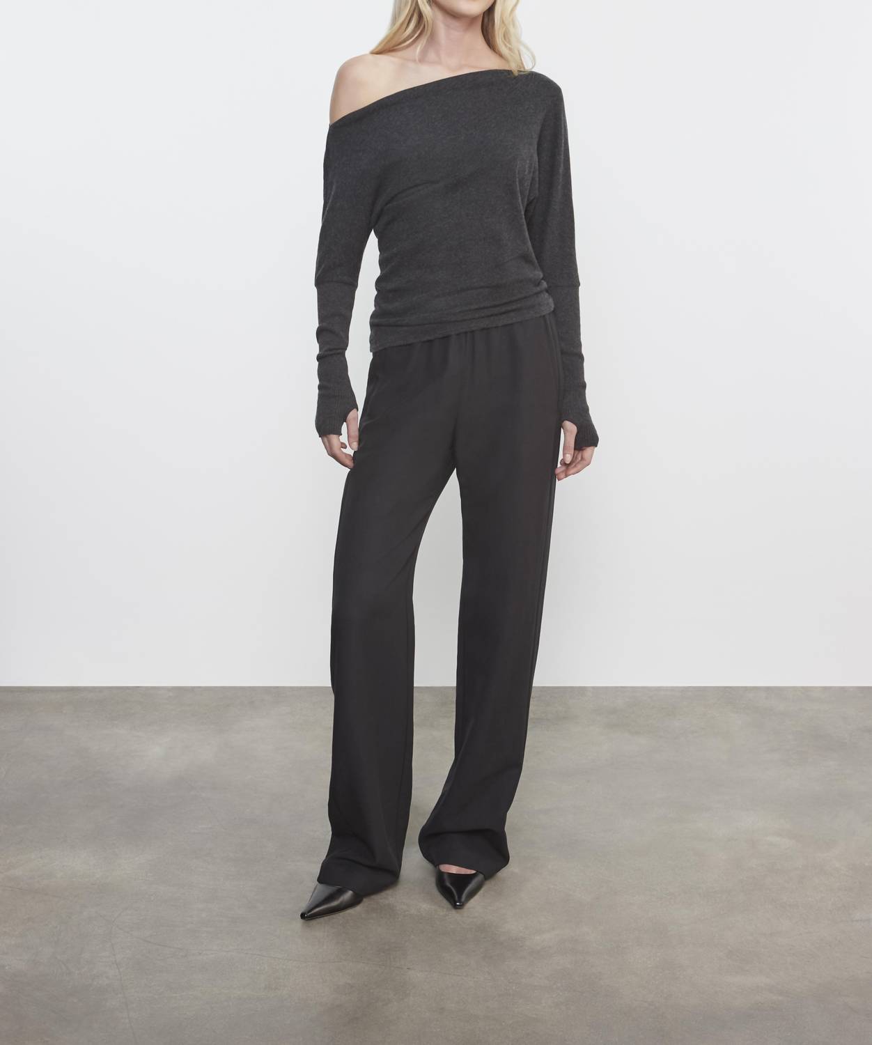 Enza Costa - CASHMERE CUFFED OFF SHOULDER L/S