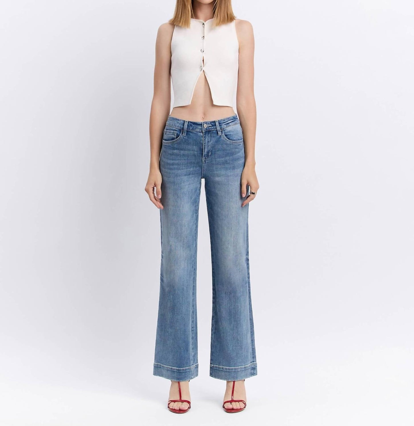 Flying Monkey - High Rise Wide Leg Jeans