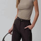 Blu Pepper - High Waist Straight Leg Dress Pants