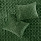 3 Piece Velvet Quilt Set Green Full/Queen