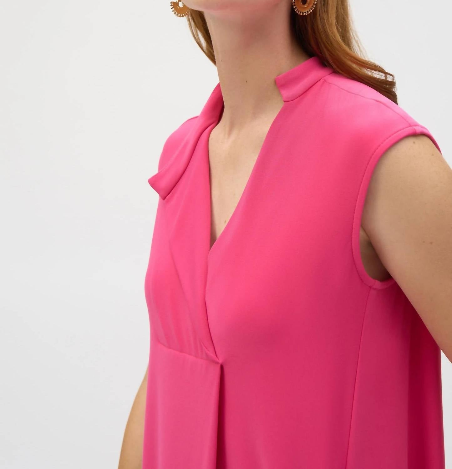 Joseph Ribkoff - V-neck Cap Sleeve Trapeze Dress
