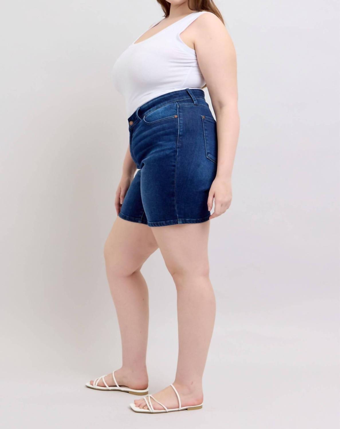 Judy Blue - High Waist V-front Bermuda Denim Short