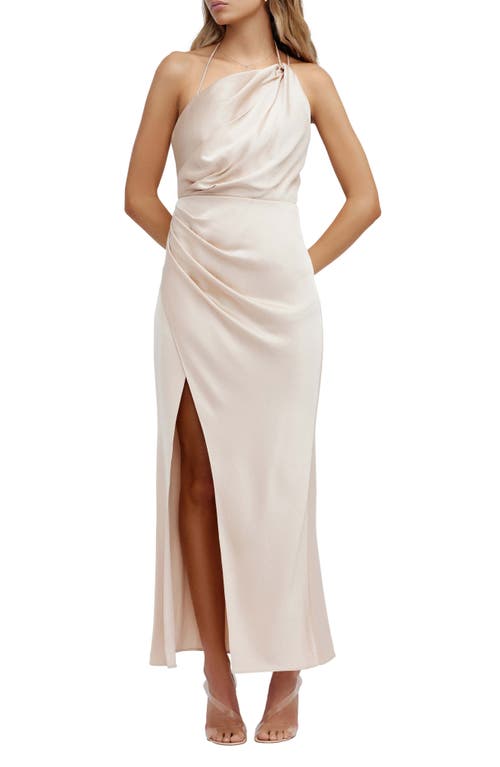 Significant Other Gracie Satin Halter Neck Gown Almond Size 2 US