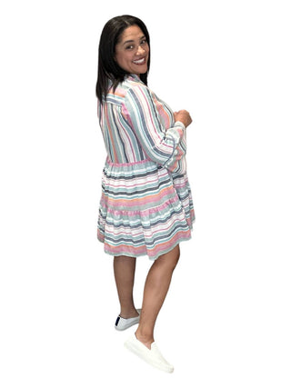 Entro - Summer Stripe Bell Sleeve Tiered Dress