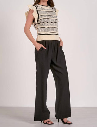 Elan - Flutter Sleeve Knit Tank Sweater