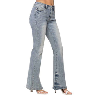 Judy Blue - Tinted Pin Tack Flare Jeans