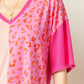 Entro - Color Block Leopard Top