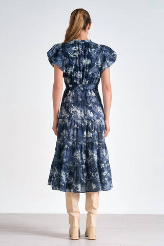Elan - Bubble Sleeve Floral Dress