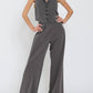Aakaa - Halter Vest Top and High Waisted Long Pants Set