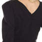 Joseph Ribkoff - Pearl Puff Sleeve V-neck Twill Peplum Top