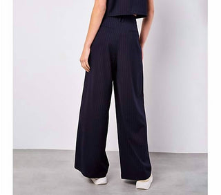 Apricot - Pinstripe 2 Pleat Trousers Pants