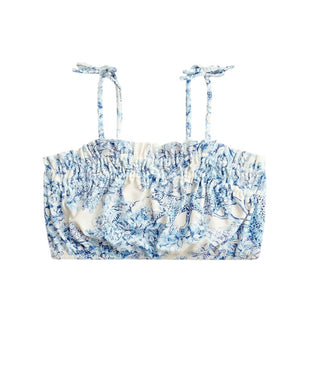 J.Crew - GIRLS' SMOCKED BIKINI TOP SWIMSUIT WITH UPF 50+