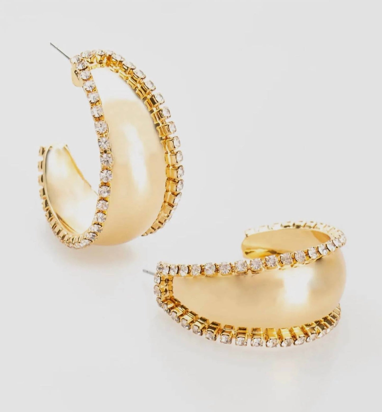Violet & Brooks - Women's Retro Gold Hoop Earrings