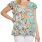 Entro - Mixed Print Surplice Top