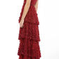 Mac Duggal - Floral Applique Ruffled Tiered Gown