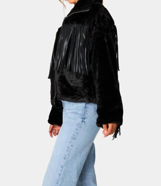 Buddylove - Skylar Fringe Faux Fur Jacket