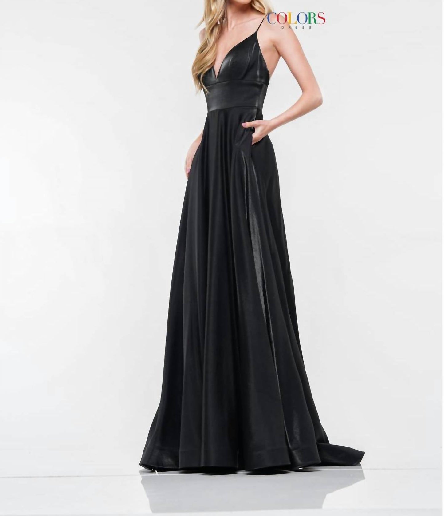 Colors Dress - Deep V-neck Long Dress