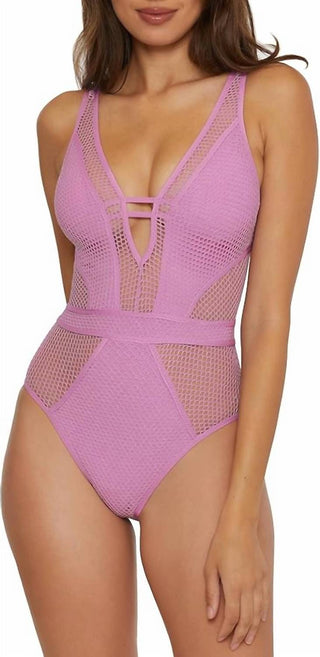 Becca - Plunge-neck One-piece Swimsuit