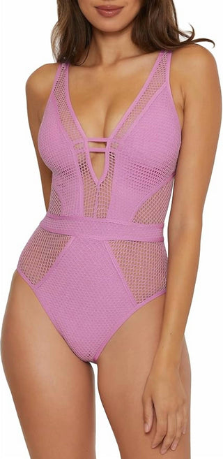 Becca - Plunge-neck One-piece Swimsuit
