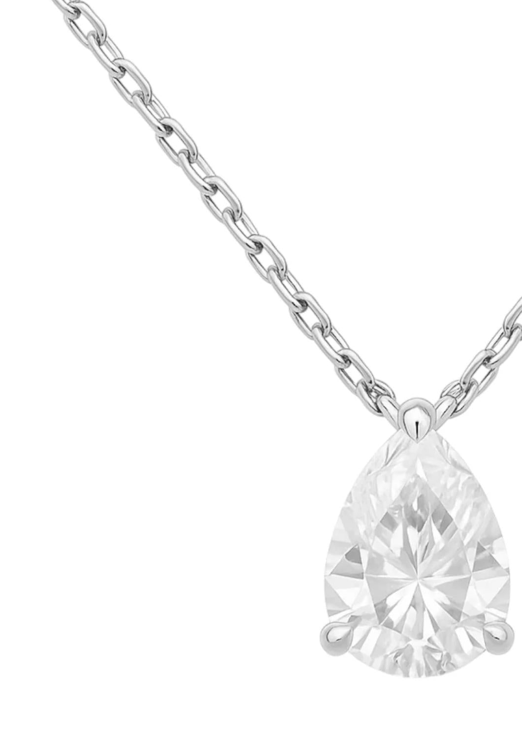 Allyanna Gifts - Women's Moissanite Pear Shape Solitaire Necklace