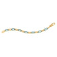 14k Yellow Gold Turquoise Paperclip Gem Link Bracelet (7.00 mm)