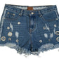 Pol - Raw Edge Denim Shorts