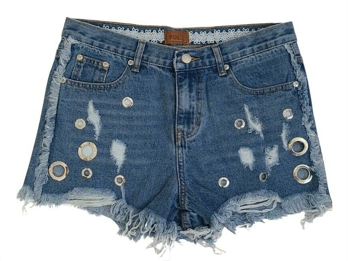 Pol - Raw Edge Denim Shorts