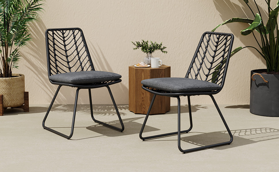 DEJA Chair 2PCS with 2 Cushions, Gray