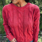 Adora - Mineral Wash Cable Knit Sweater Top