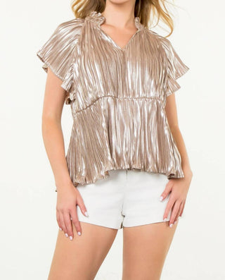 Thml - Metallic Peplum Top