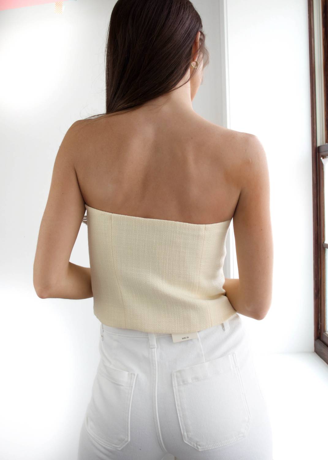 2.7 August Apparel - Tweed Strapless Top