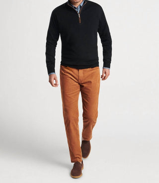Peter Millar - Men's Autumn Crest Suede Trim 1/4 Zip Sweater