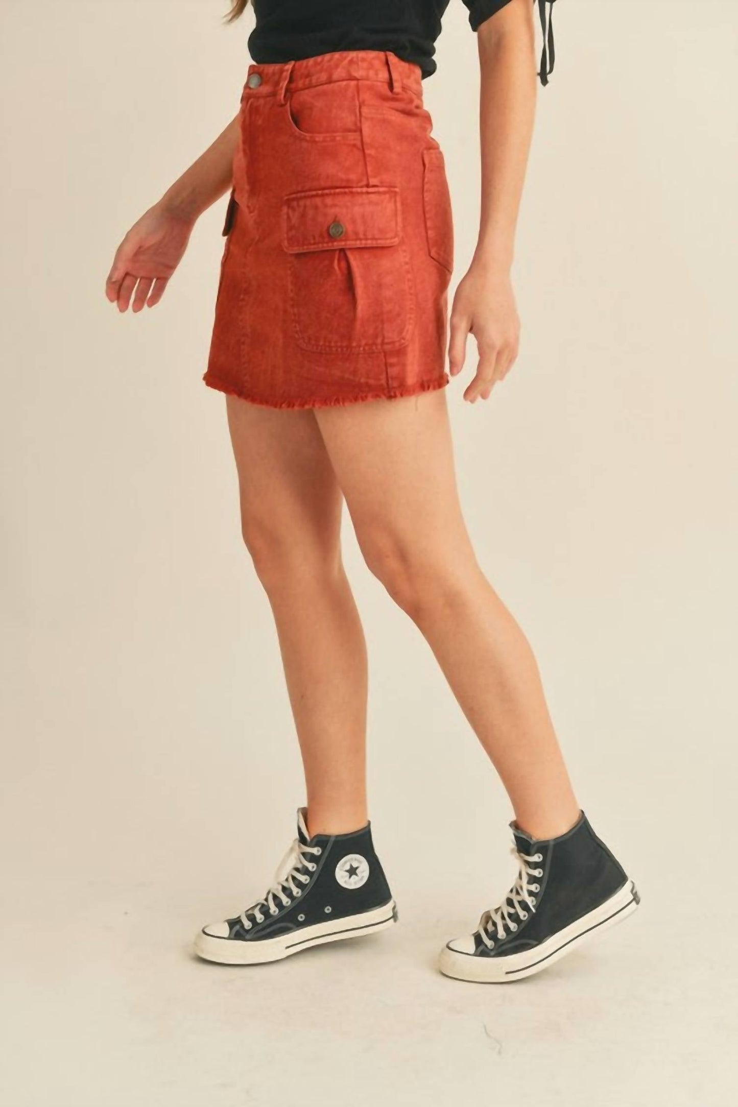 &Merci - Denim Mini Cargo Skirt