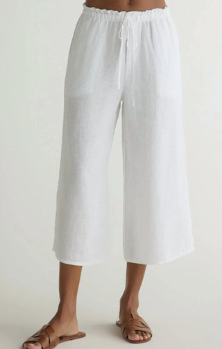 Bella Dahl - Ruffle Waist Wide Leg Crop Pants