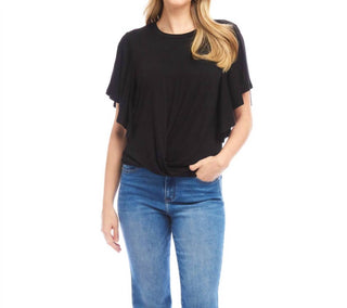 Karen Kane - Flutter Sleeve Drape Front Top