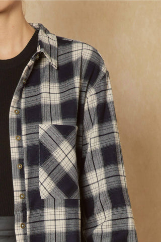 Entro - Denim & Plaid Top