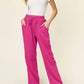 Double Take - Texture Drawstring Straight Pants