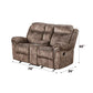 Zubaida Two Tone Recliner Loveseat with USB Port Console