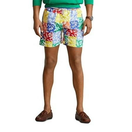 Ralph Lauren Men's Yellow Traveler Classic Swim Trunk - Medium