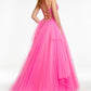 Ashleylauren - Spaghetti Strapped Tulle Prom Dress