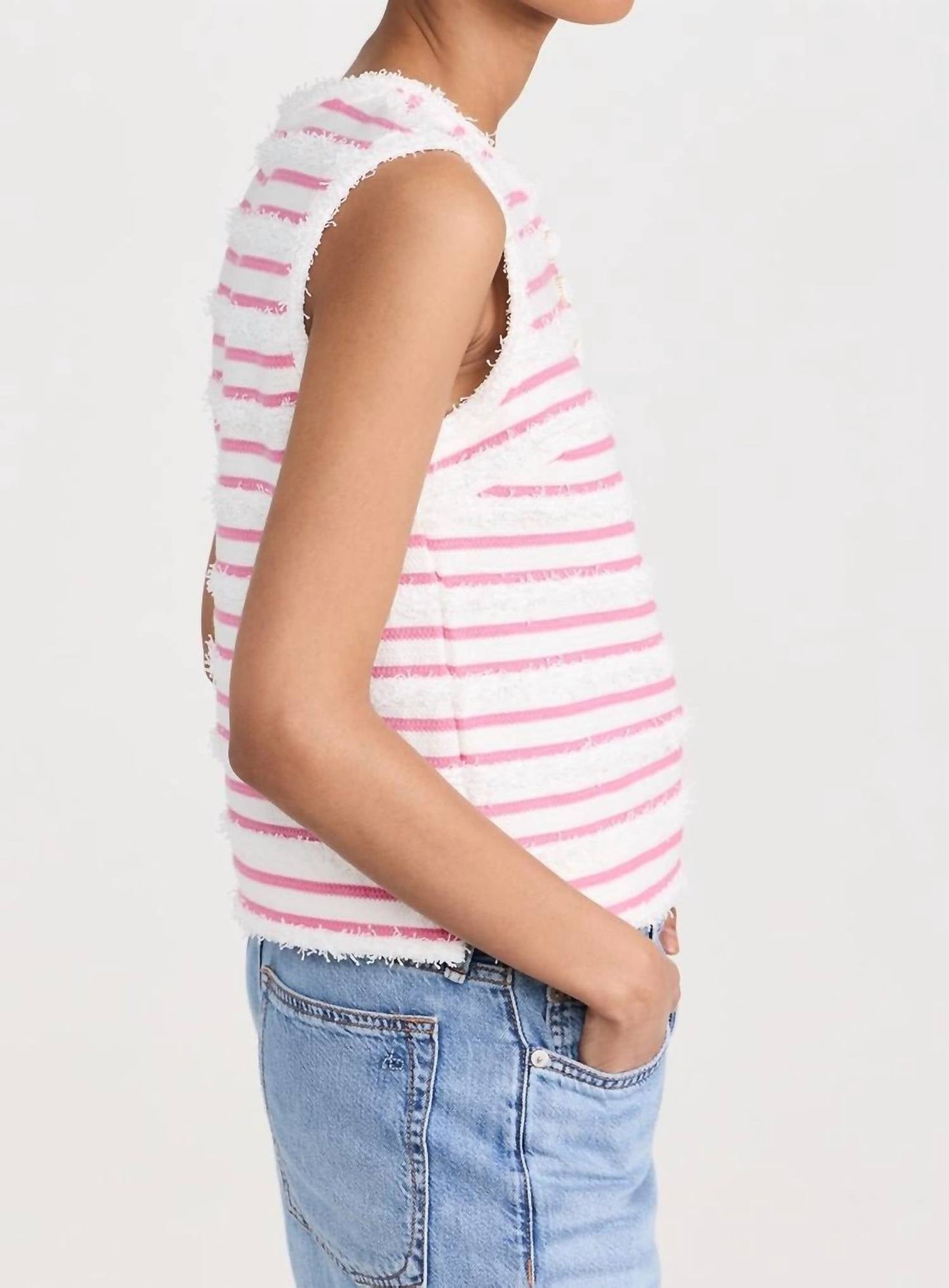 2.7 August Apparel - Fringe Striped Top