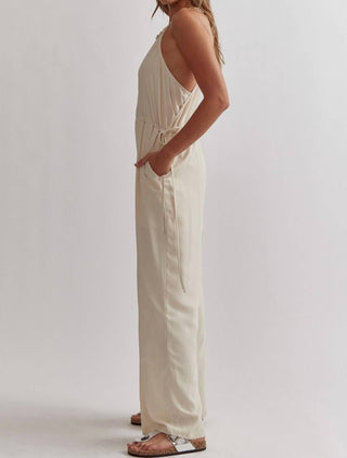 Entro - Sleeveless Wide Leg Romper w/ Chainlink Straps