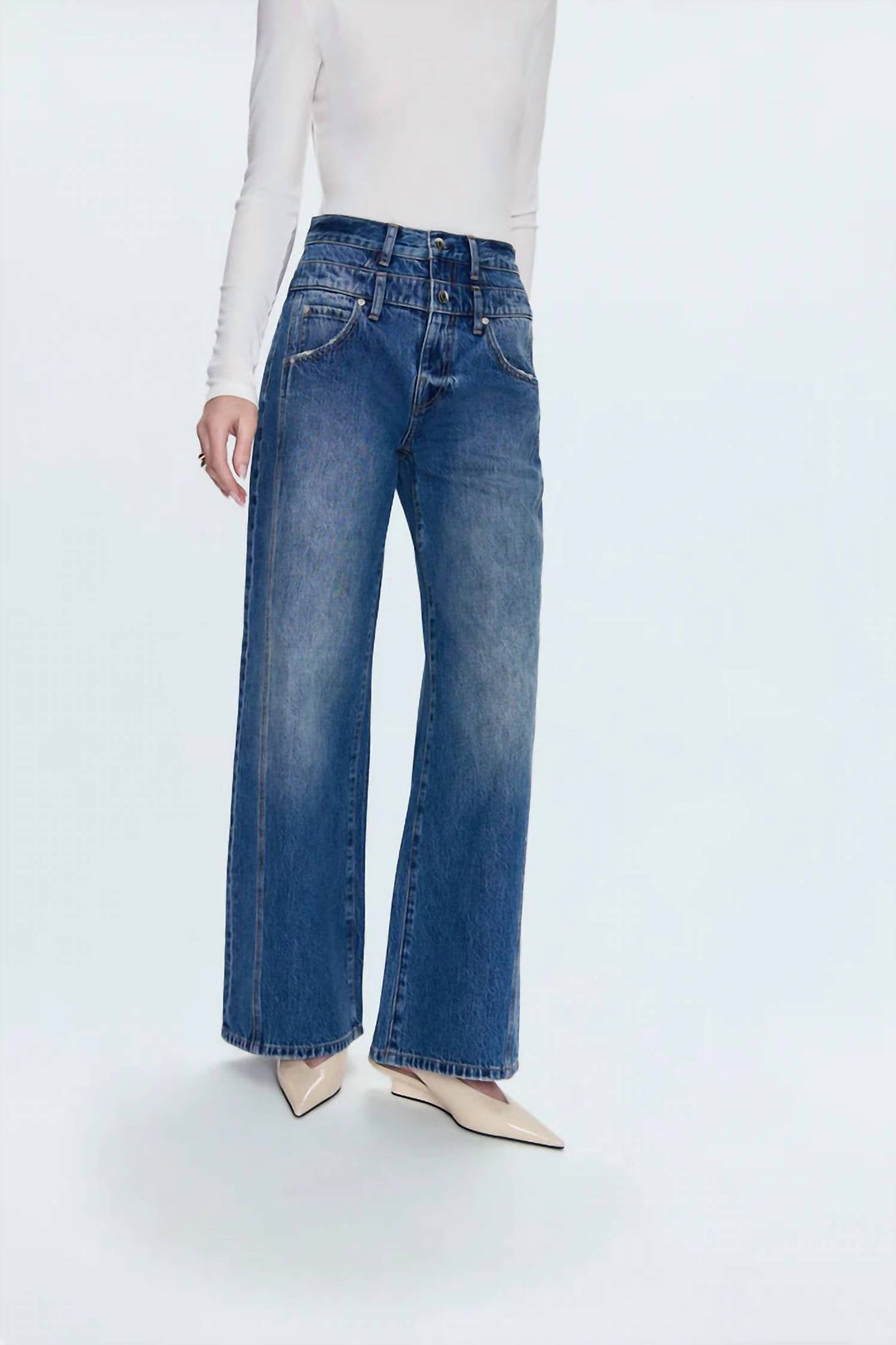 Pistola - Caleb High Rise Stacked Waist Jeans