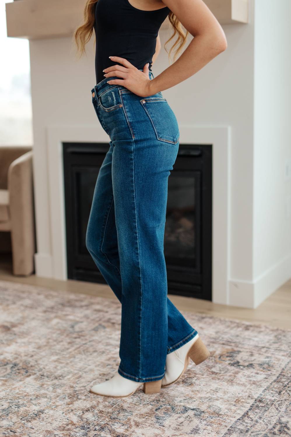 Judy Blue - High Rise Button Fly Straight Jeans